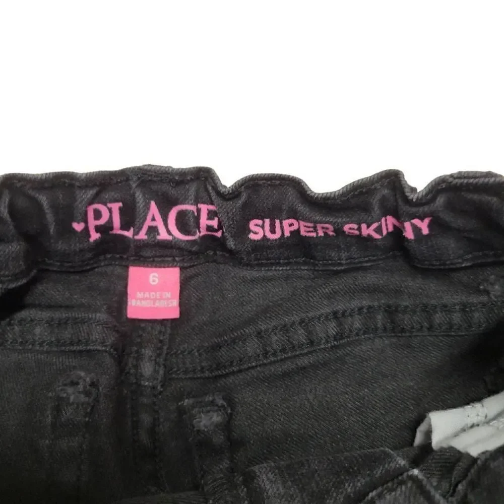 Children's Place super skinny black jeans 6